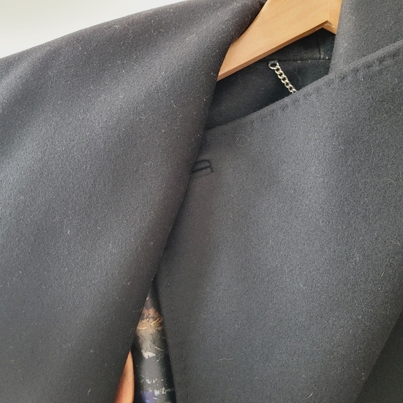 Ted Baker Black Wool Blend Wrap Coat - Picture 7 of 12
